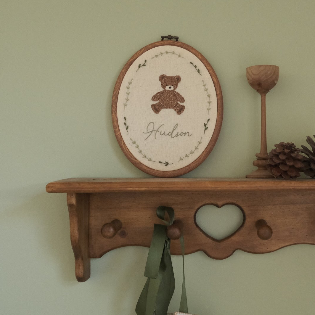 Custom Name Bear in Oval Hoop