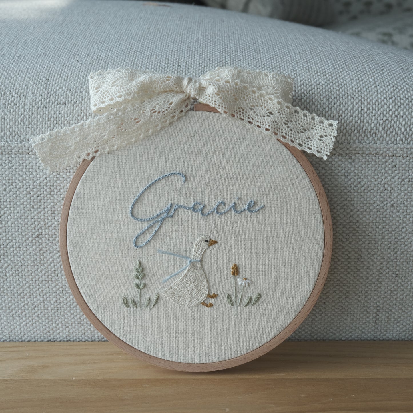 Silly Sitting Goose in Round Hoop