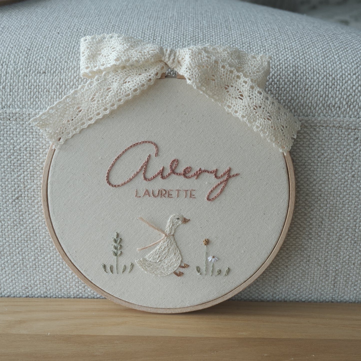 Silly Sitting Goose in Round Hoop