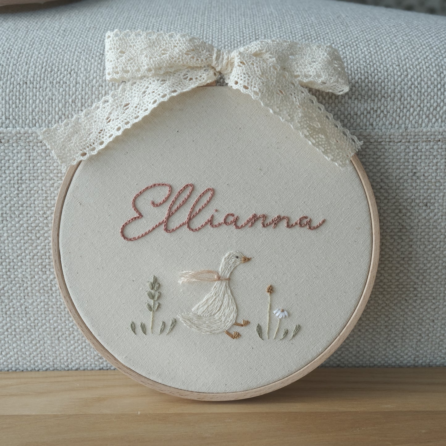 Silly Sitting Goose in Round Hoop